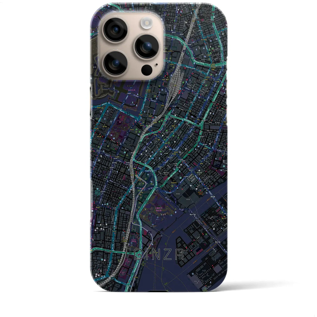 【銀座(東京都)】地図柄iPhoneケース(バックカバータイプ)