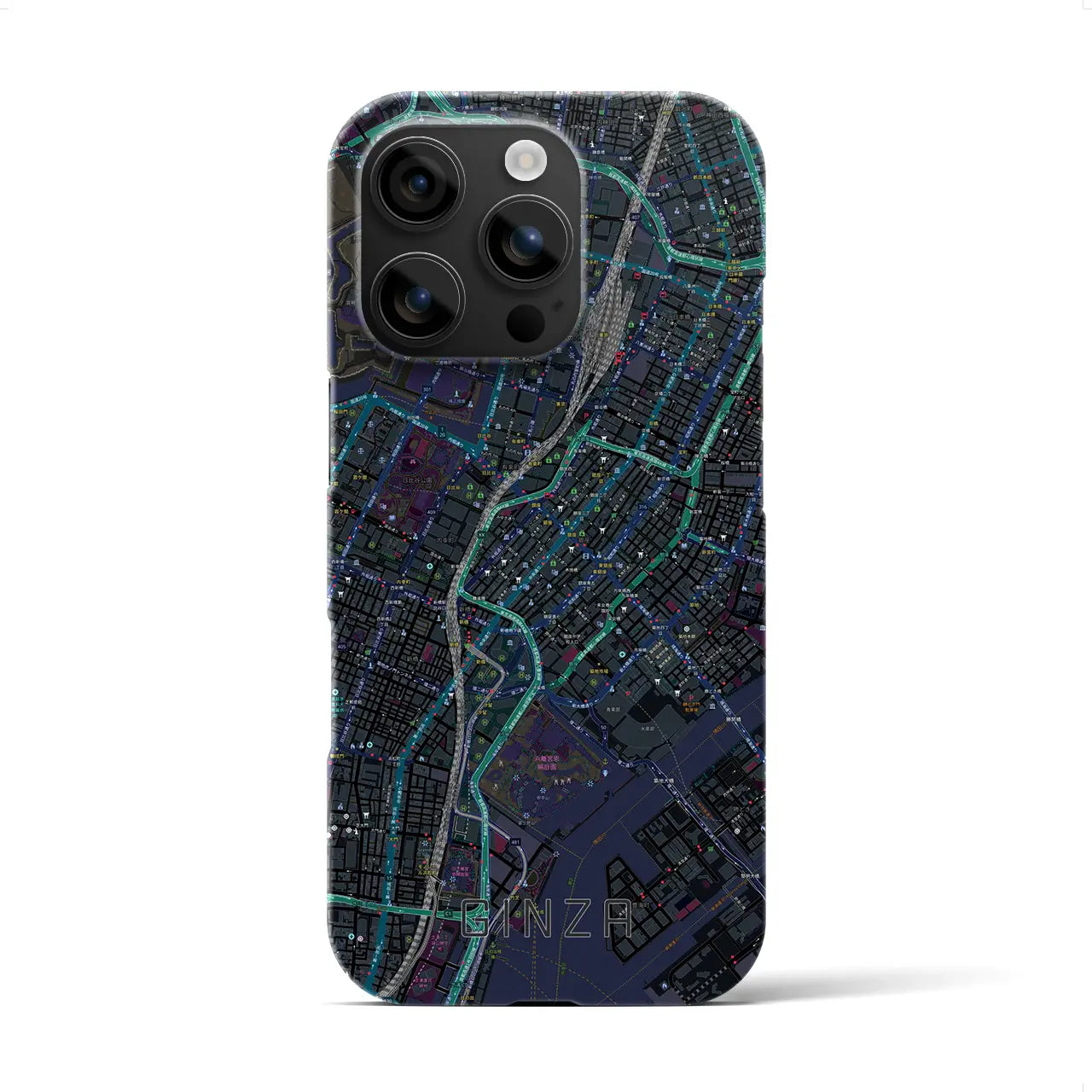 【銀座(東京都)】地図柄iPhoneケース(バックカバータイプ)