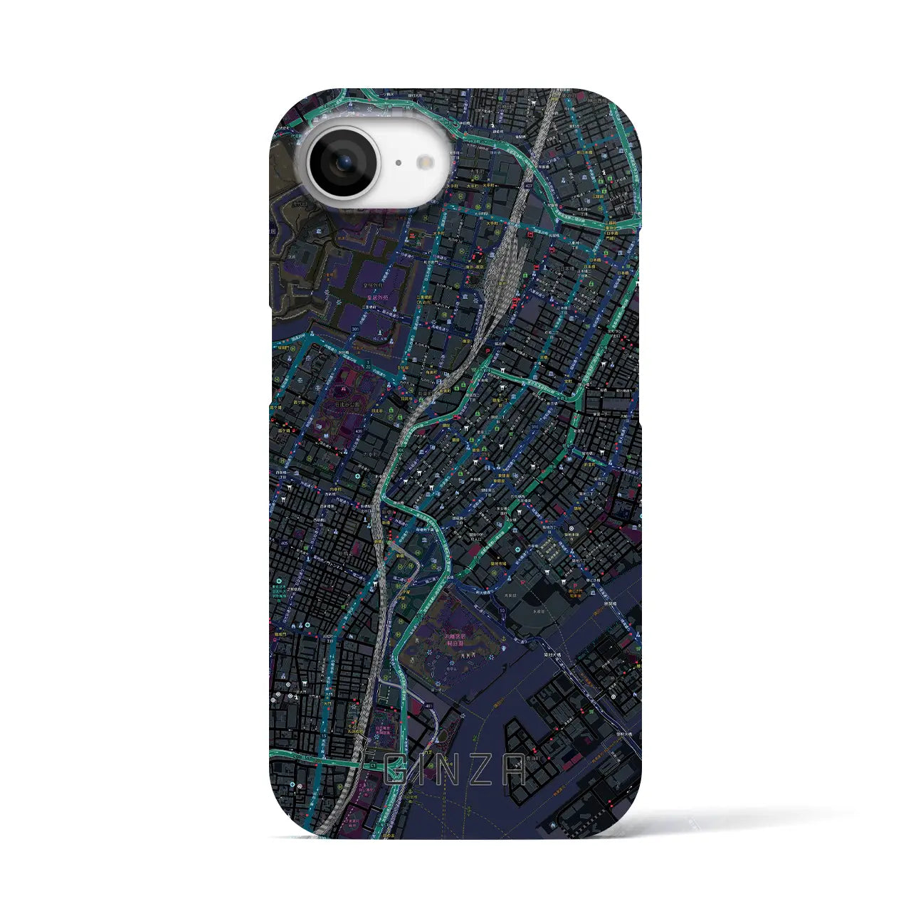 【銀座(東京都)】地図柄iPhoneケース(バックカバータイプ)