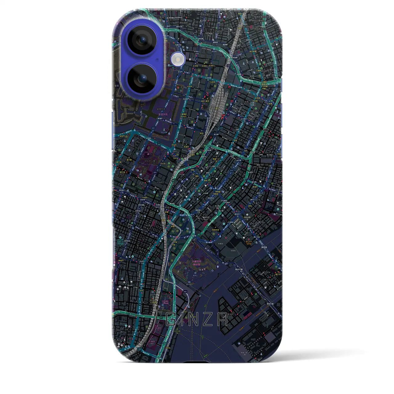 【銀座(東京都)】地図柄iPhoneケース(バックカバータイプ)