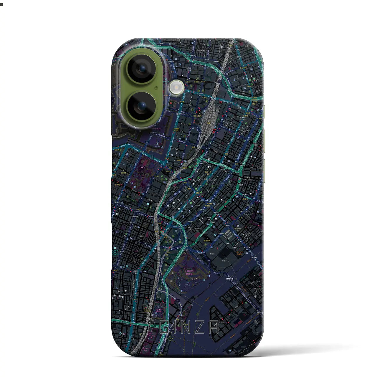 【銀座(東京都)】地図柄iPhoneケース(バックカバータイプ)