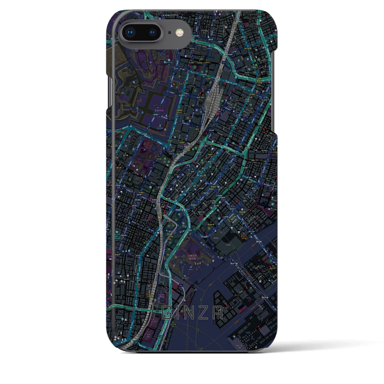 【銀座(東京都)】地図柄iPhoneケース(バックカバータイプ)