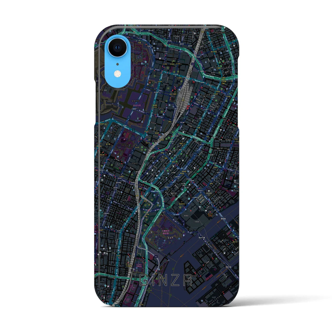 【銀座(東京都)】地図柄iPhoneケース(バックカバータイプ)