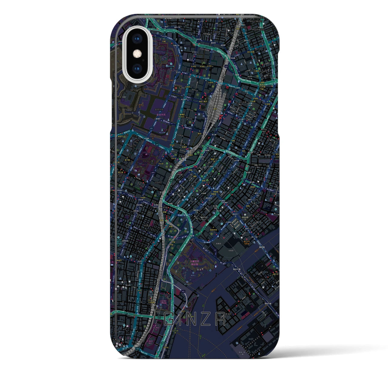 【銀座(東京都)】地図柄iPhoneケース(バックカバータイプ)