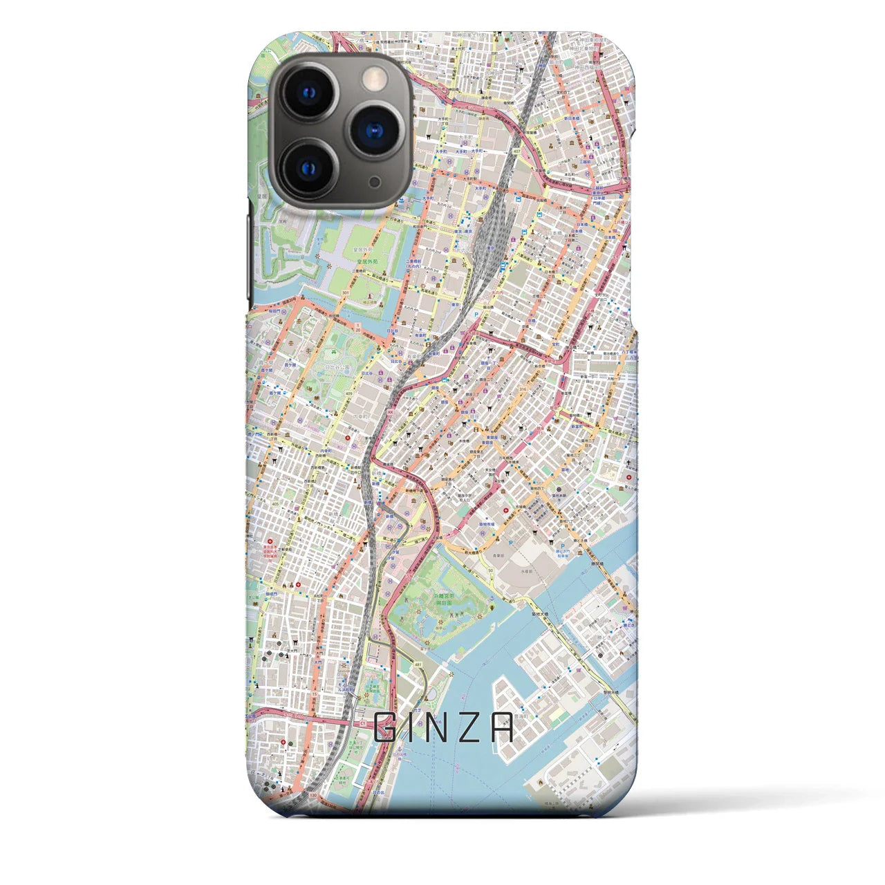 【銀座(東京都)】地図柄iPhoneケース(バックカバータイプ)
