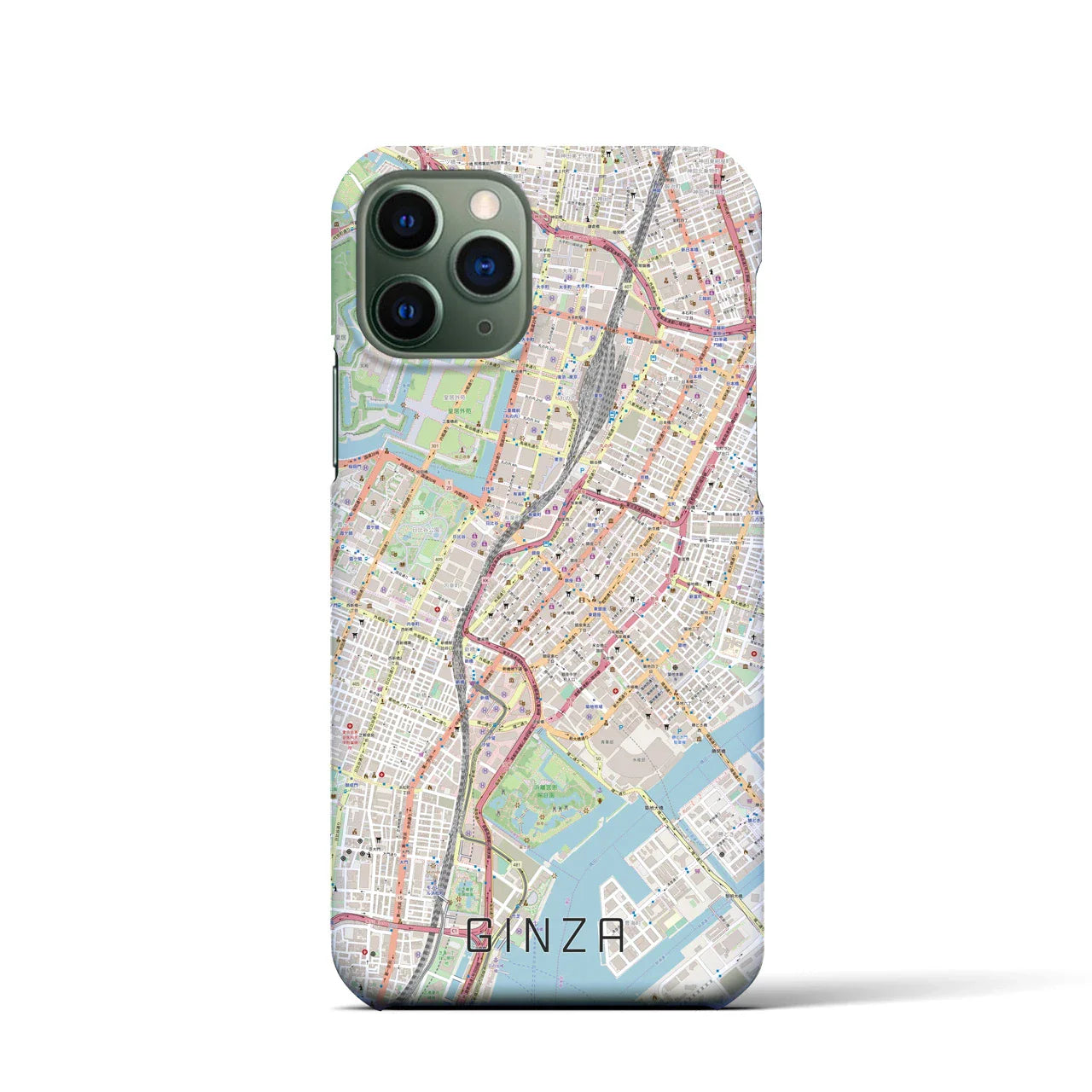 【銀座(東京都)】地図柄iPhoneケース(バックカバータイプ)