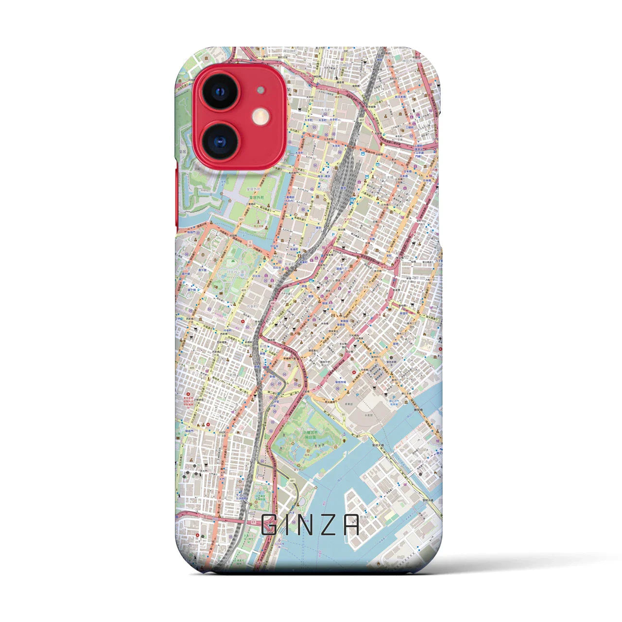 【銀座(東京都)】地図柄iPhoneケース(バックカバータイプ)