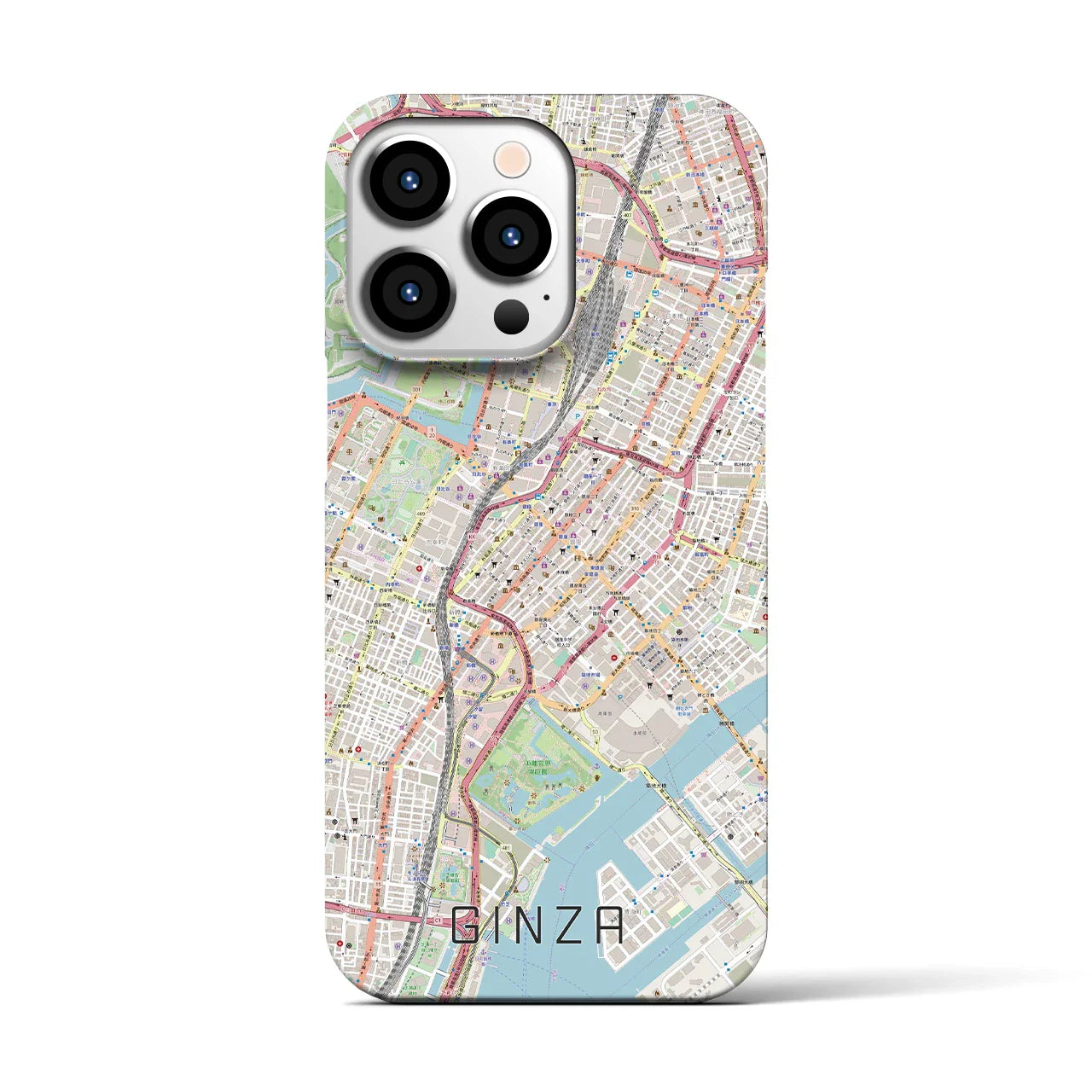 【銀座(東京都)】地図柄iPhoneケース(バックカバータイプ)