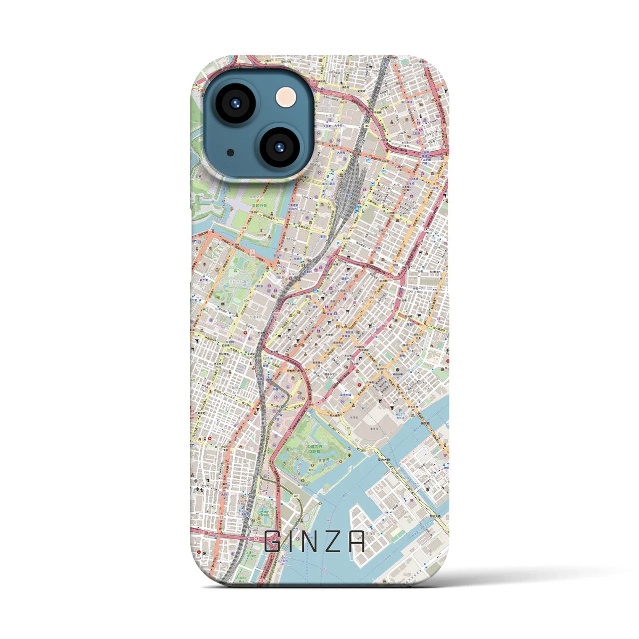 【銀座(東京都)】地図柄iPhoneケース(バックカバータイプ)