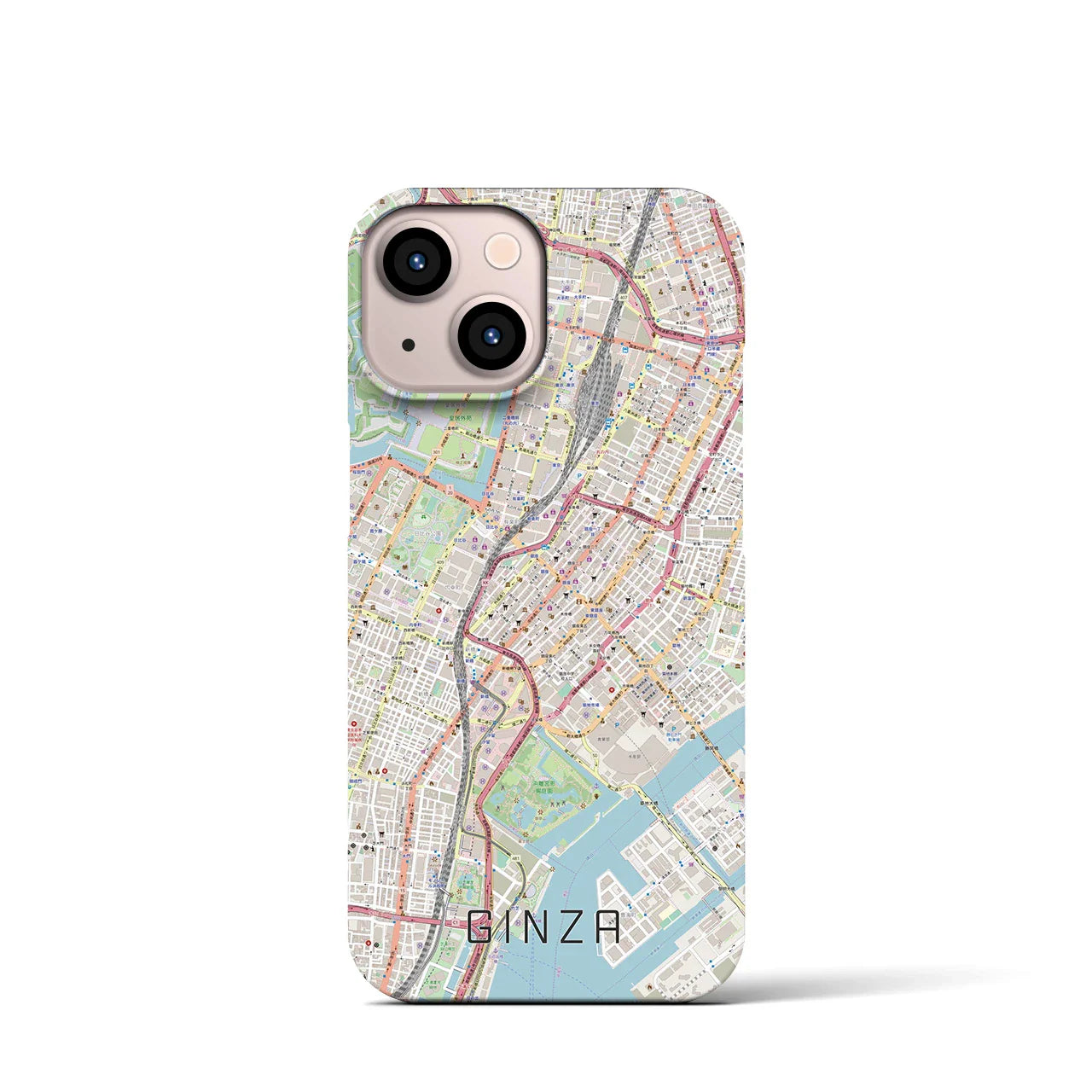 【銀座(東京都)】地図柄iPhoneケース(バックカバータイプ)