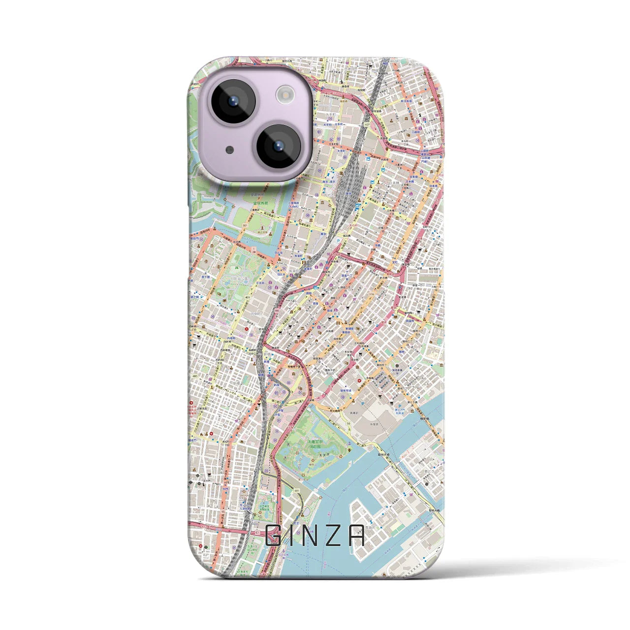 【銀座(東京都)】地図柄iPhoneケース(バックカバータイプ)