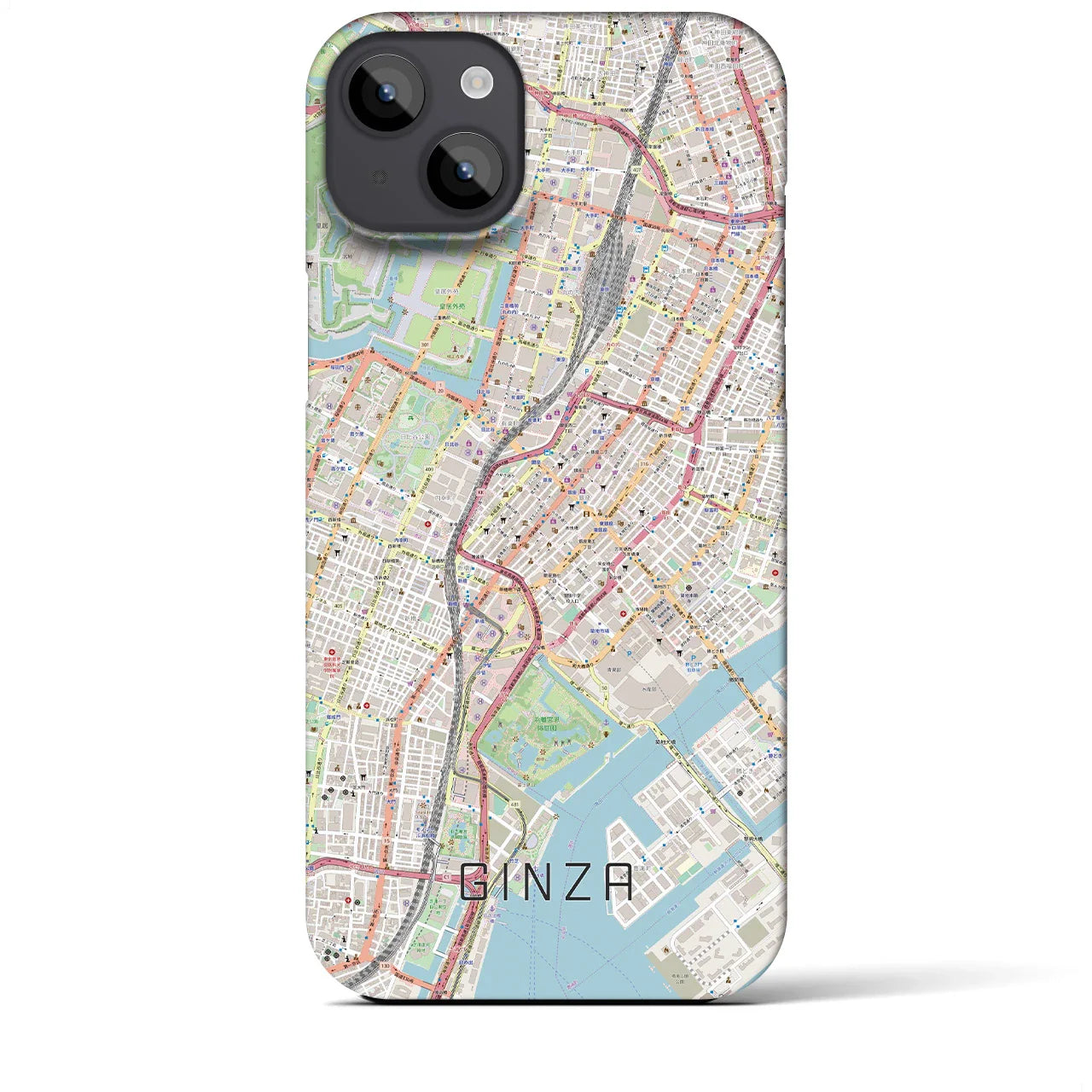 【銀座(東京都)】地図柄iPhoneケース(バックカバータイプ)