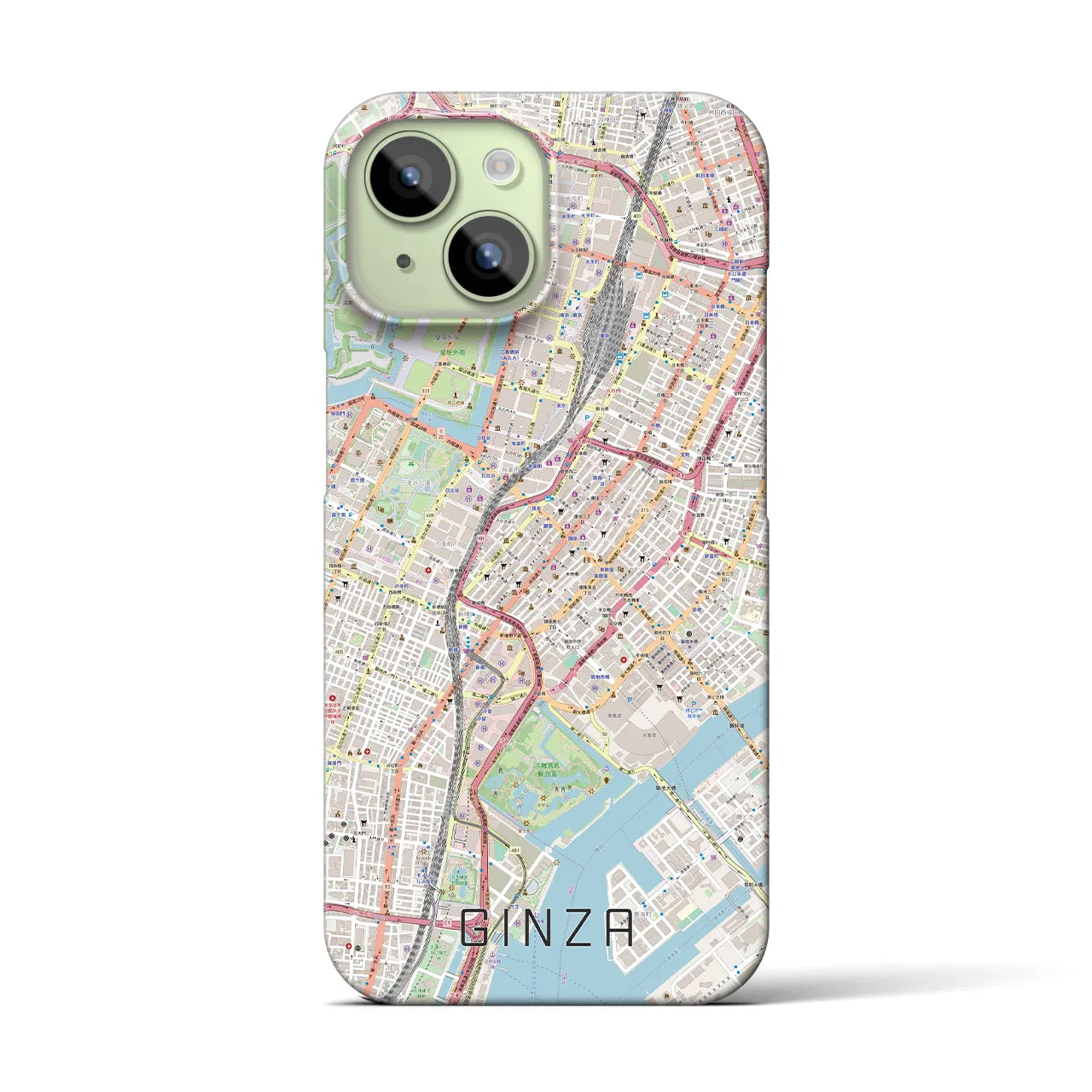 【銀座(東京都)】地図柄iPhoneケース(バックカバータイプ)