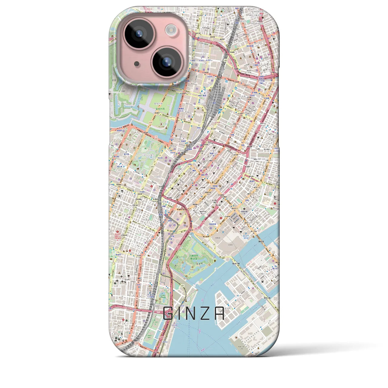 【銀座(東京都)】地図柄iPhoneケース(バックカバータイプ)
