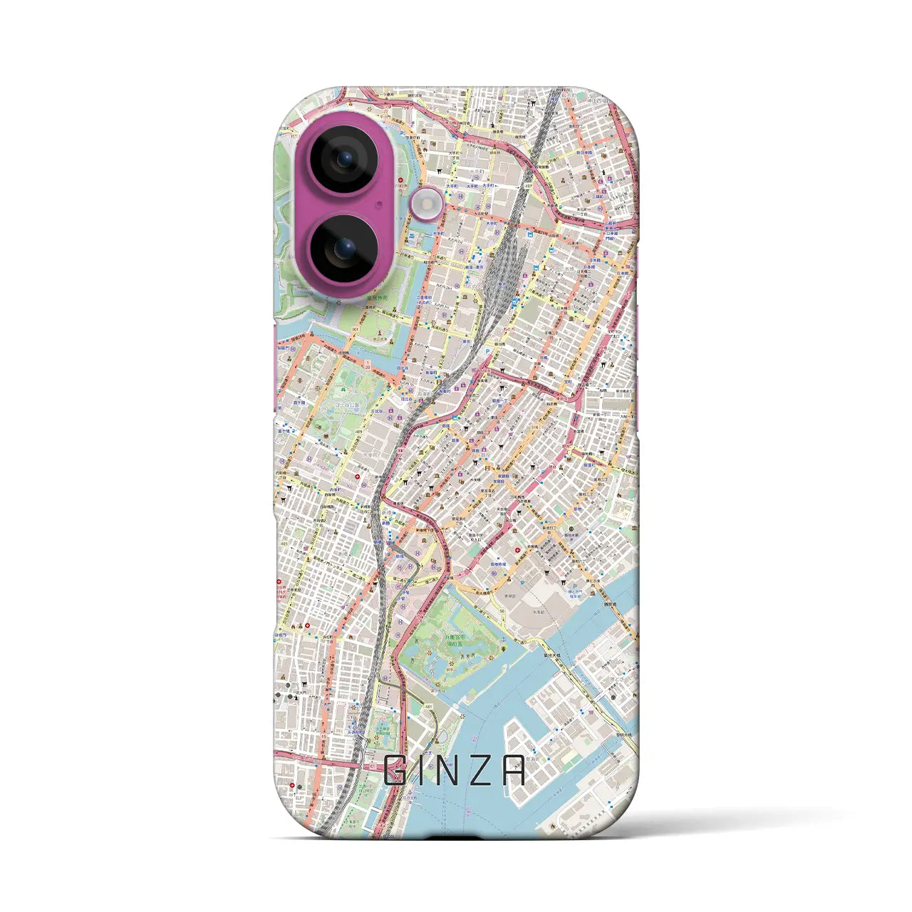 【銀座(東京都)】地図柄iPhoneケース(バックカバータイプ)