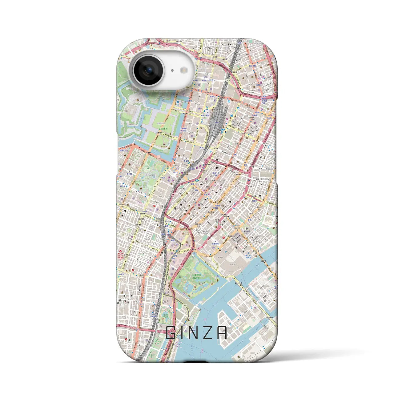 【銀座(東京都)】地図柄iPhoneケース(バックカバータイプ)