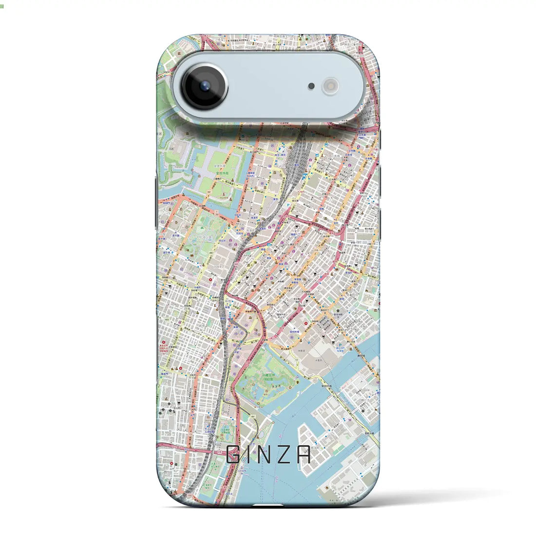 【銀座(東京都)】地図柄iPhoneケース(バックカバータイプ)ブラック・iPhone 17 Pro Max 用