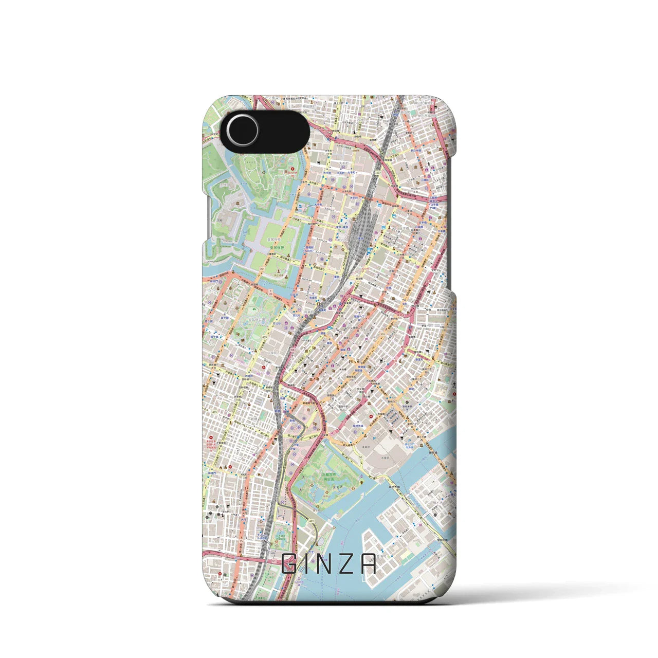 【銀座(東京都)】地図柄iPhoneケース(バックカバータイプ)