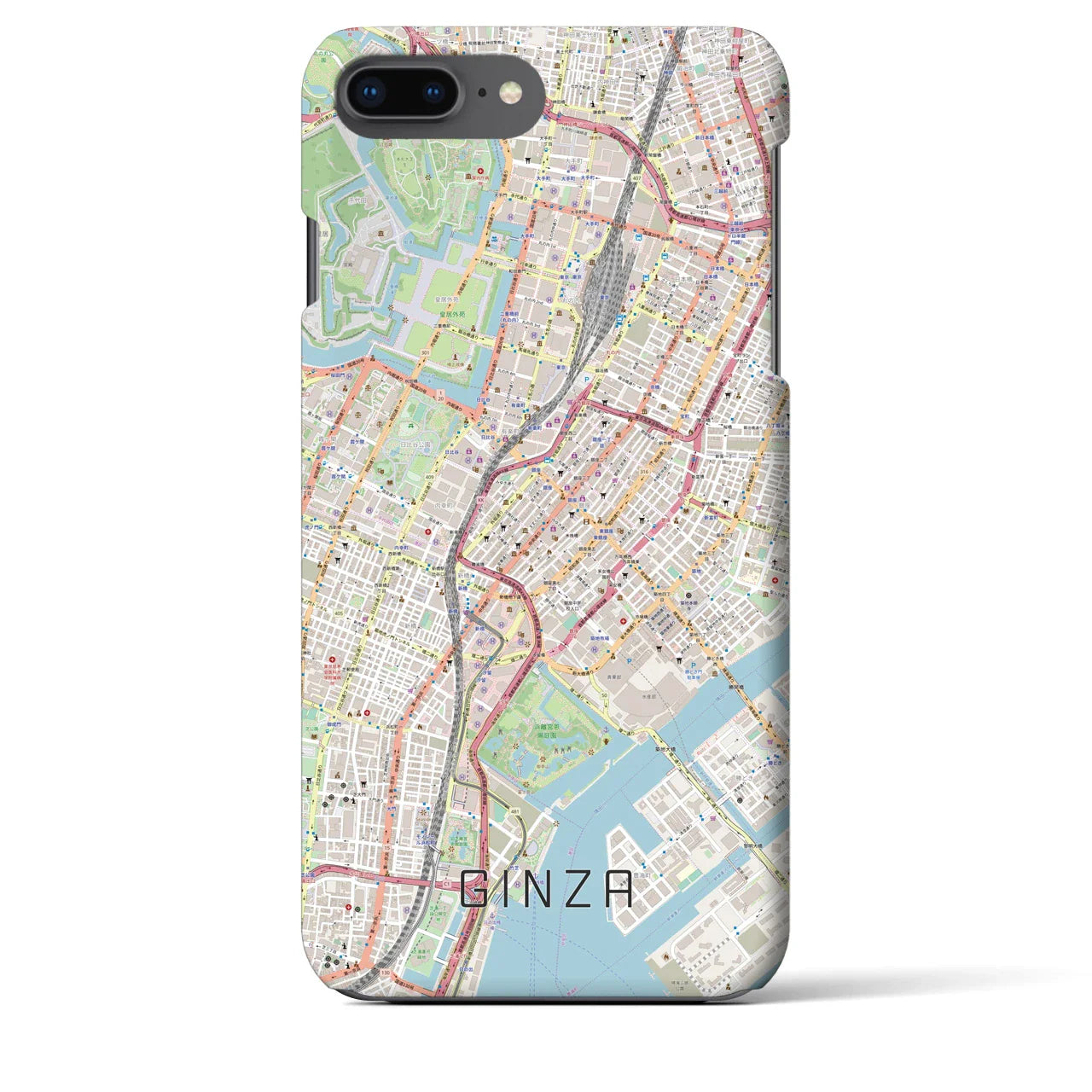 【銀座(東京都)】地図柄iPhoneケース(バックカバータイプ)