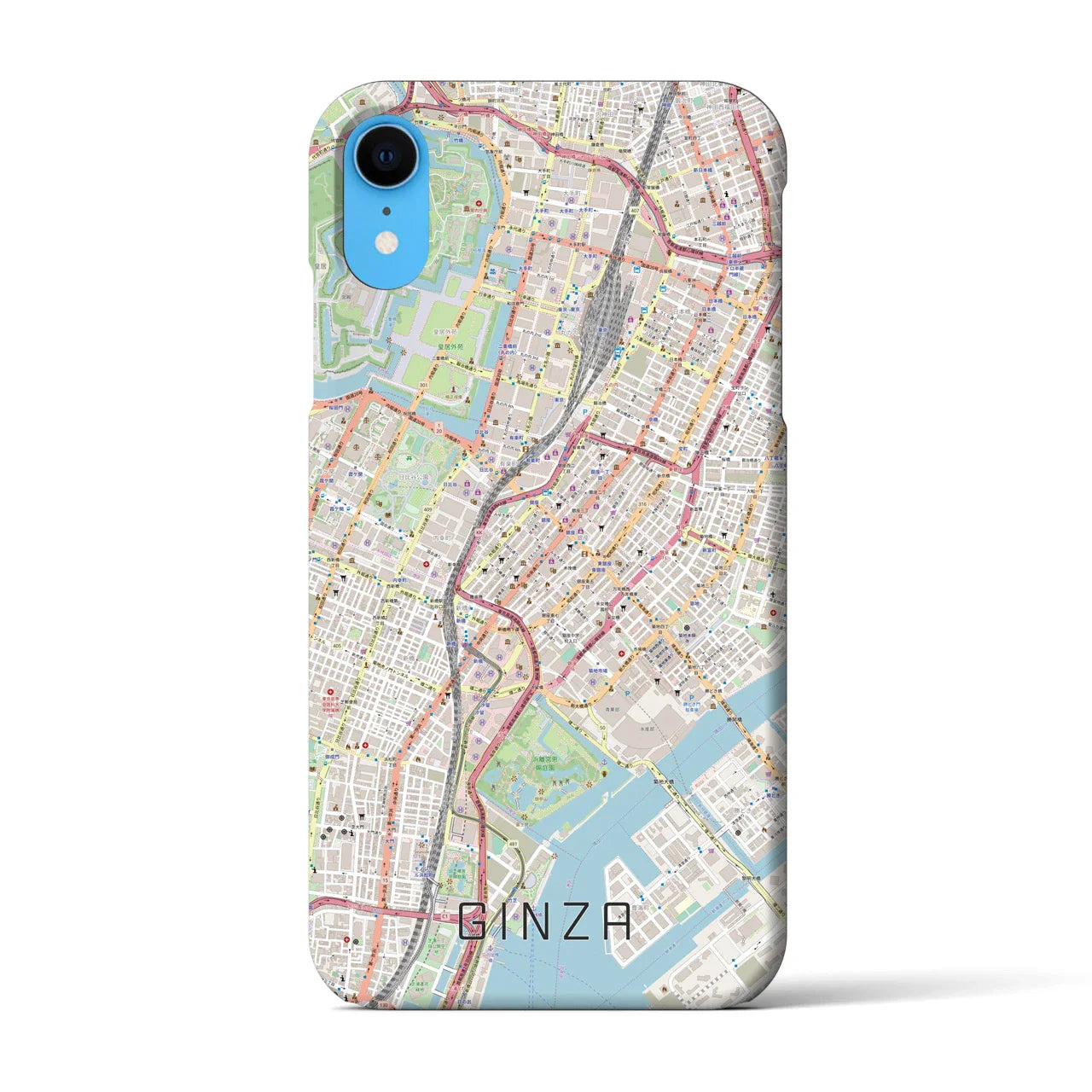 【銀座(東京都)】地図柄iPhoneケース(バックカバータイプ)