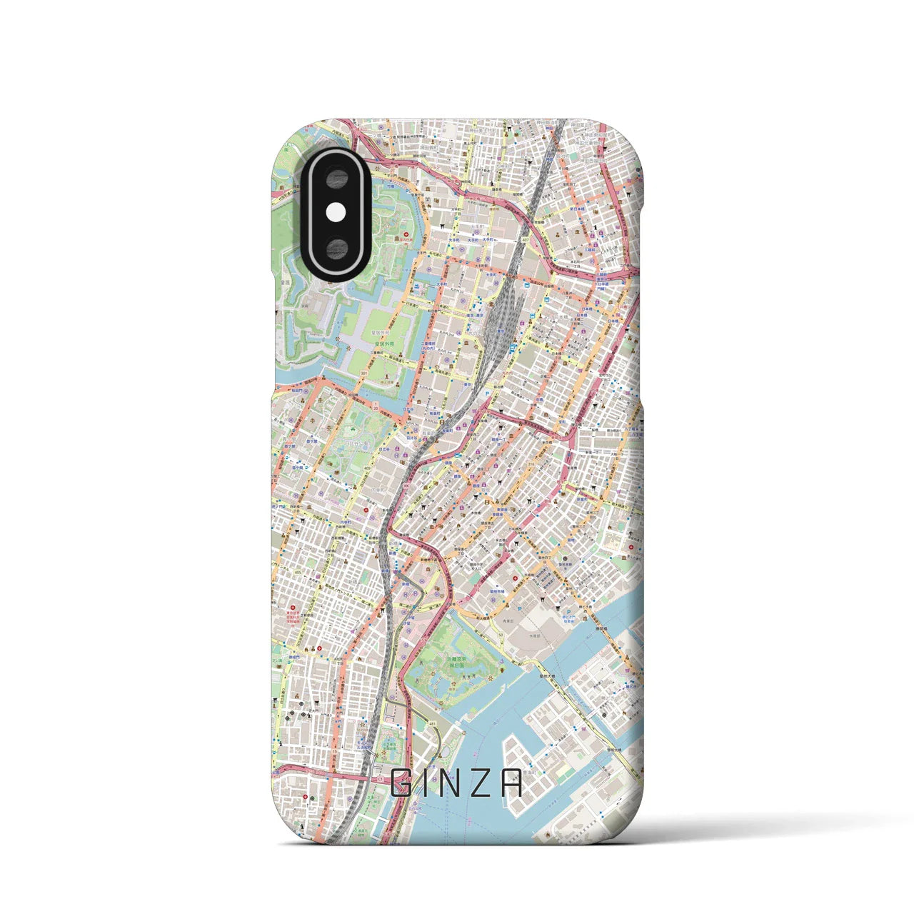 【銀座(東京都)】地図柄iPhoneケース(バックカバータイプ)