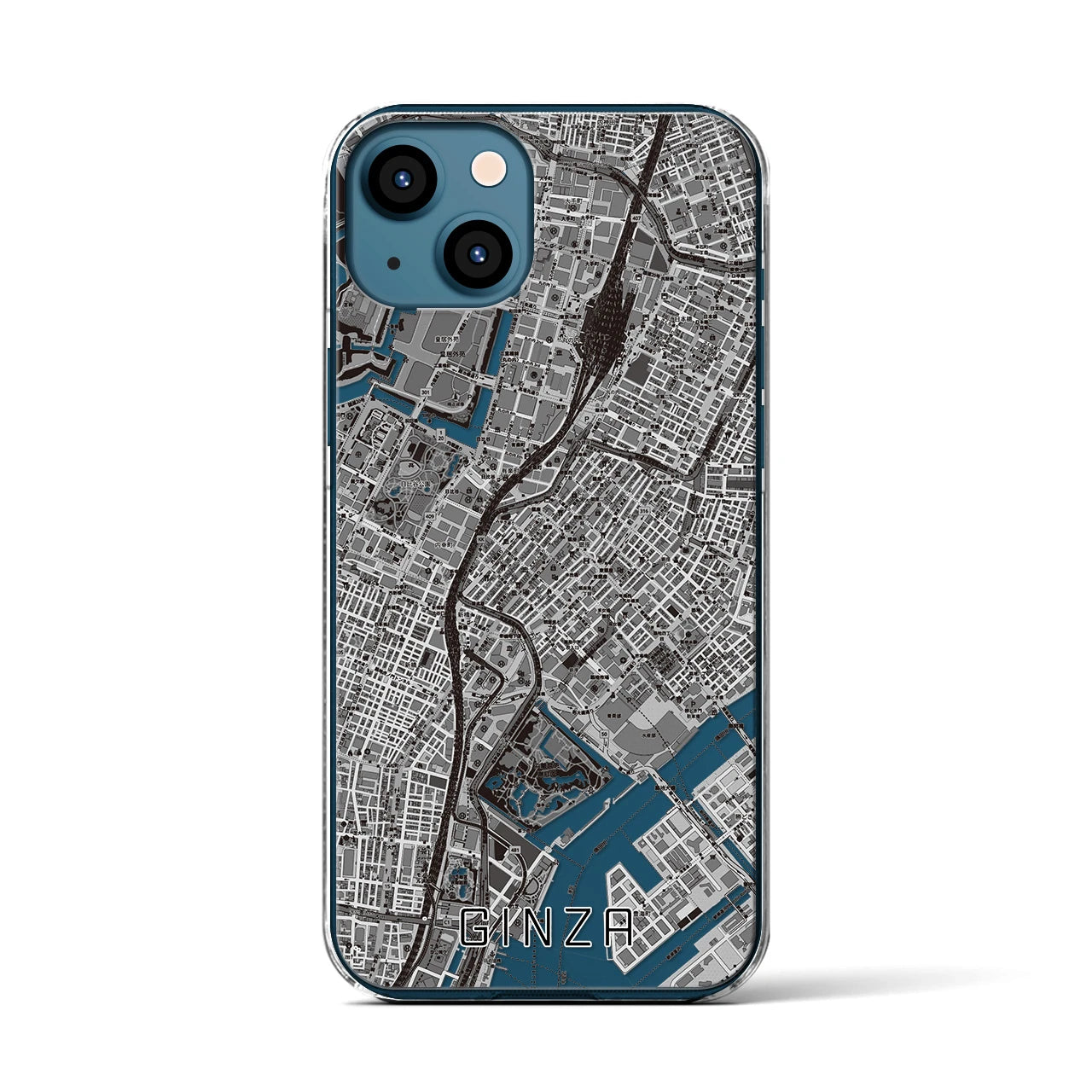 【銀座(東京都)】地図柄iPhoneケース(クリアタイプ)