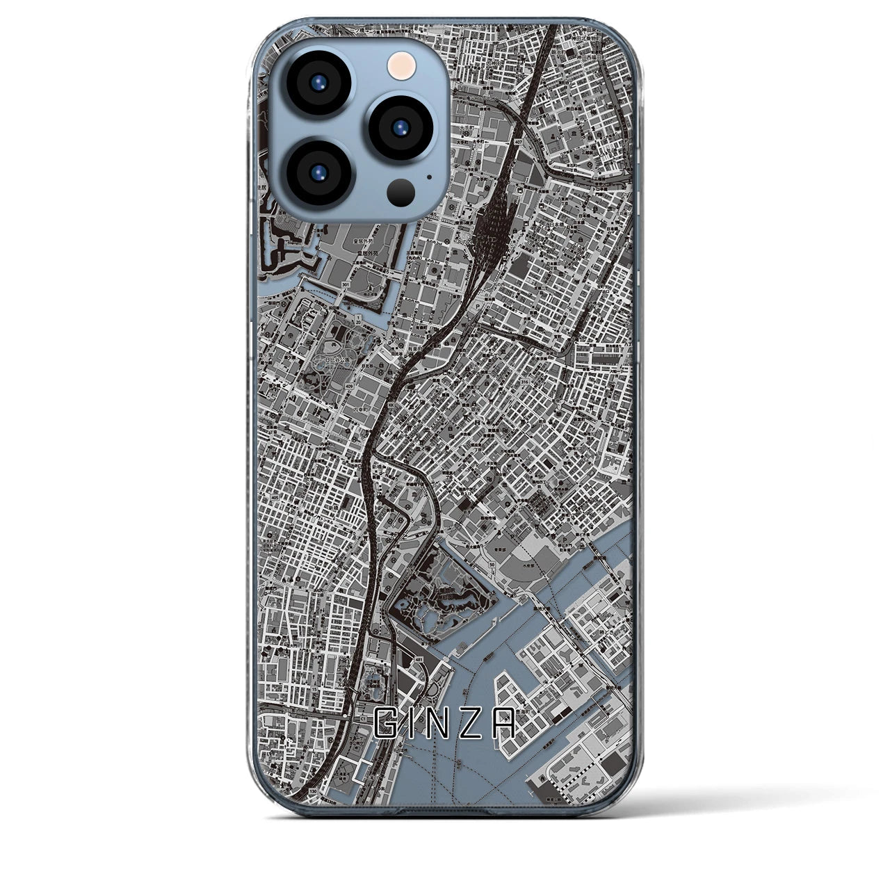 【銀座(東京都)】地図柄iPhoneケース(クリアタイプ)
