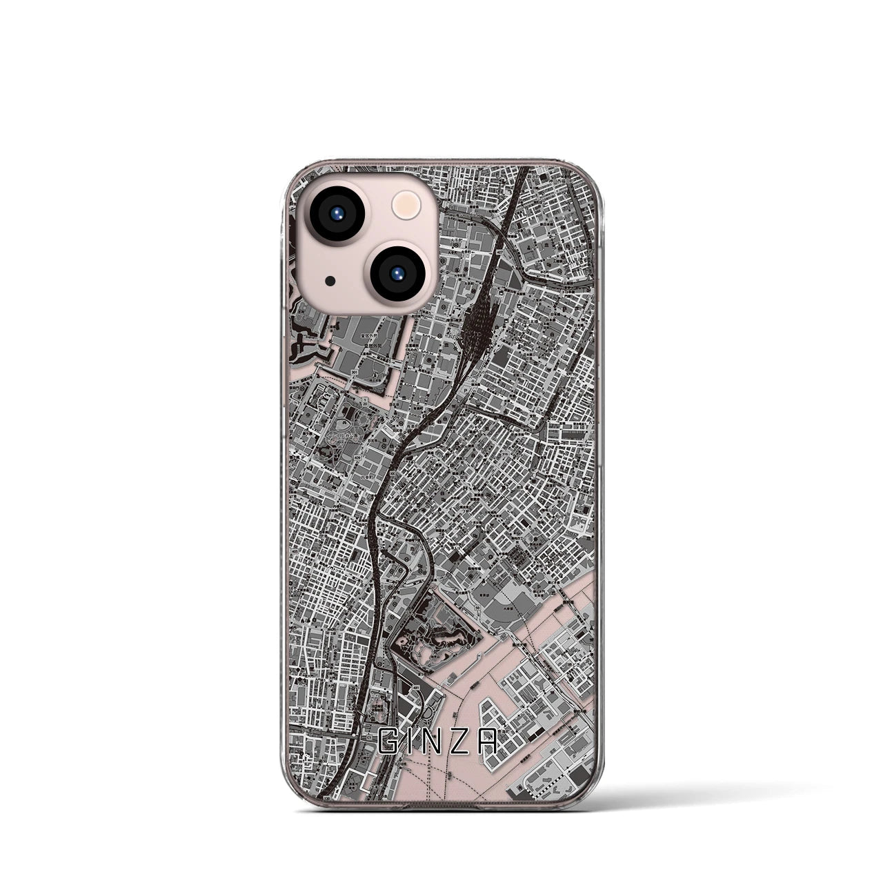 【銀座(東京都)】地図柄iPhoneケース(クリアタイプ)