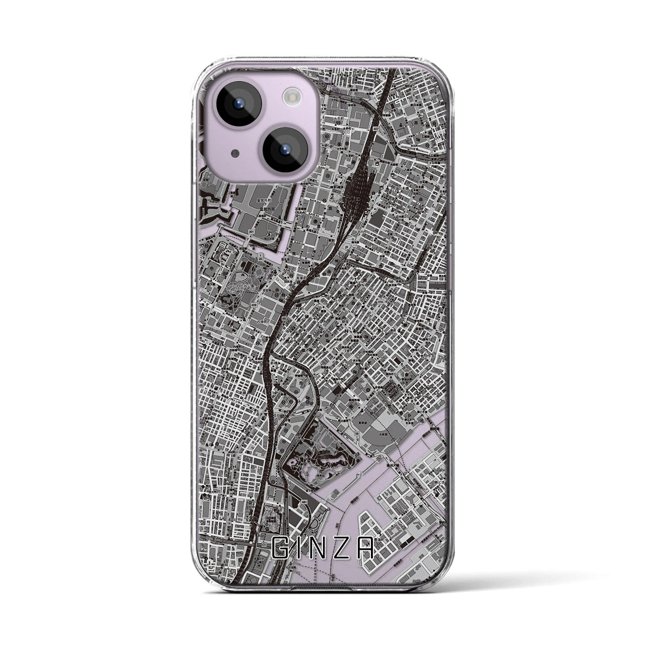 【銀座(東京都)】地図柄iPhoneケース(クリアタイプ)