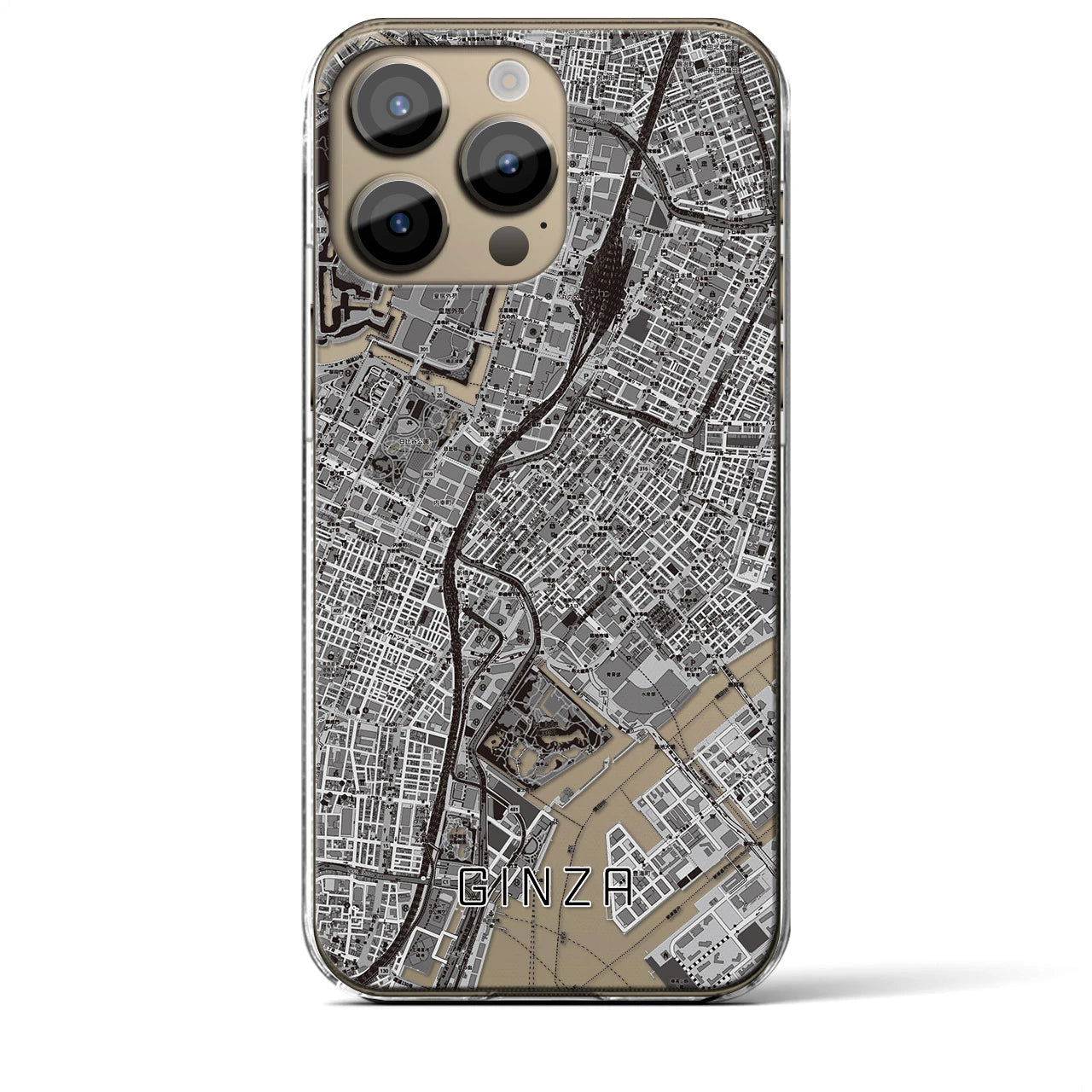 【銀座(東京都)】地図柄iPhoneケース(クリアタイプ)