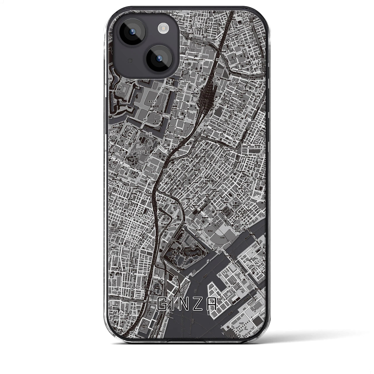 【銀座(東京都)】地図柄iPhoneケース(クリアタイプ)