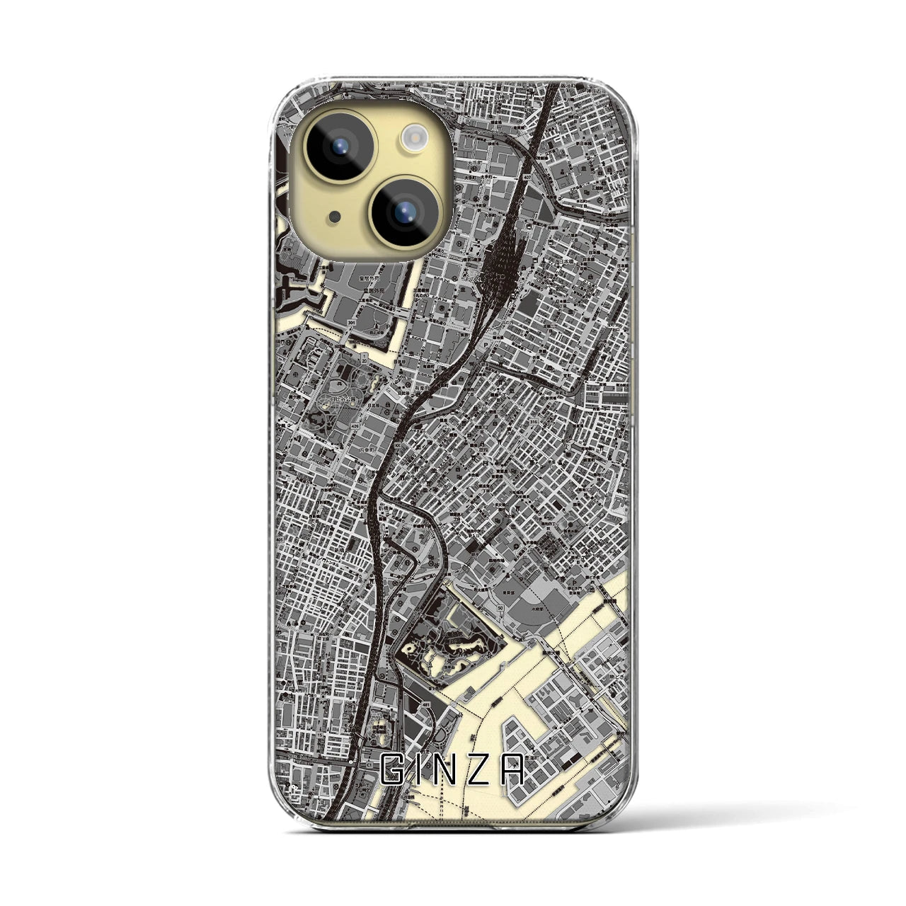 【銀座(東京都)】地図柄iPhoneケース(クリアタイプ)