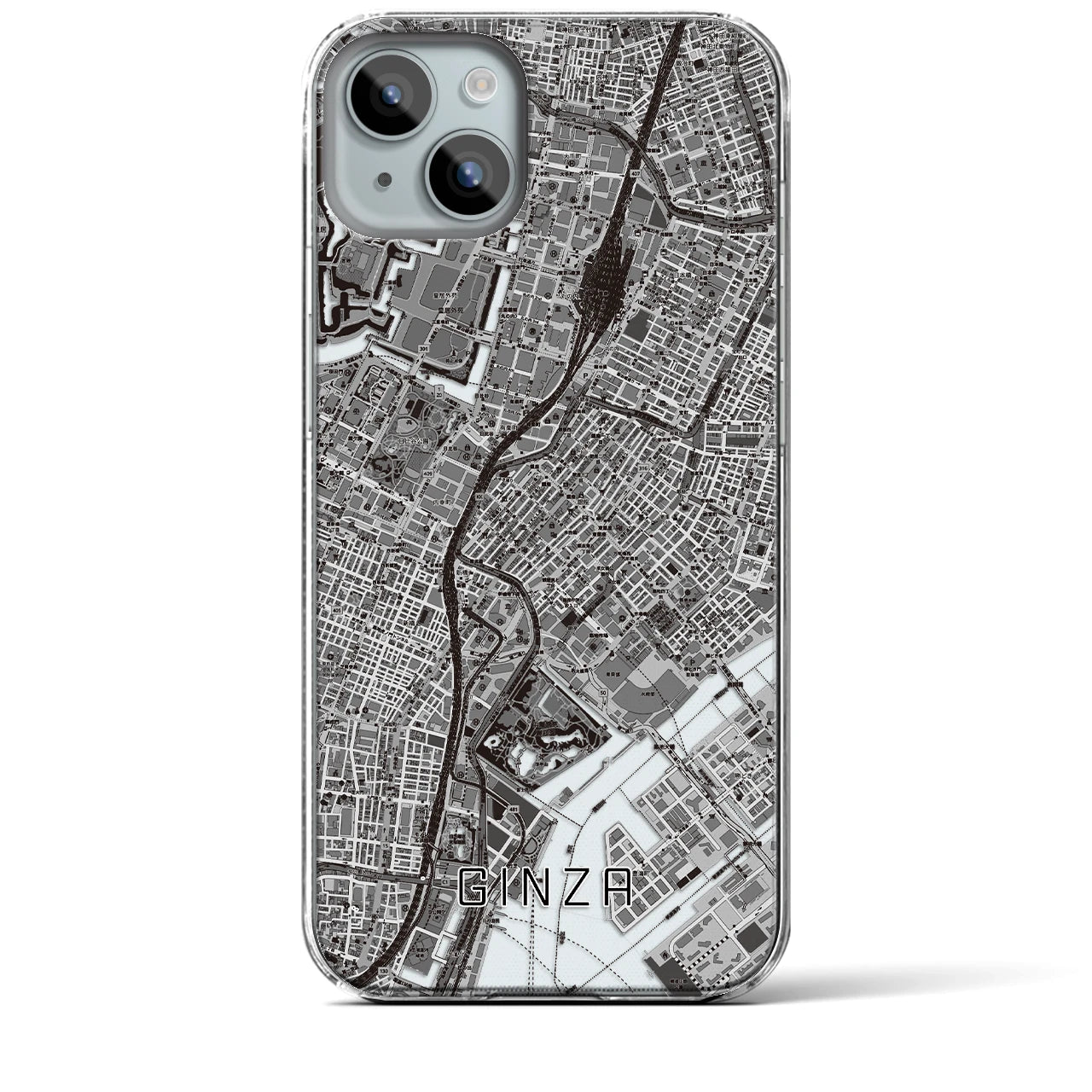 【銀座(東京都)】地図柄iPhoneケース(クリアタイプ)