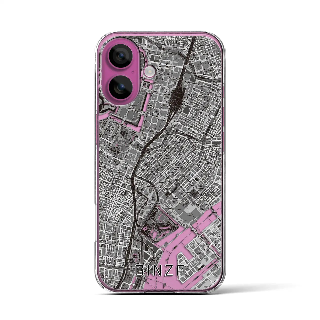【銀座(東京都)】地図柄iPhoneケース(クリアタイプ)