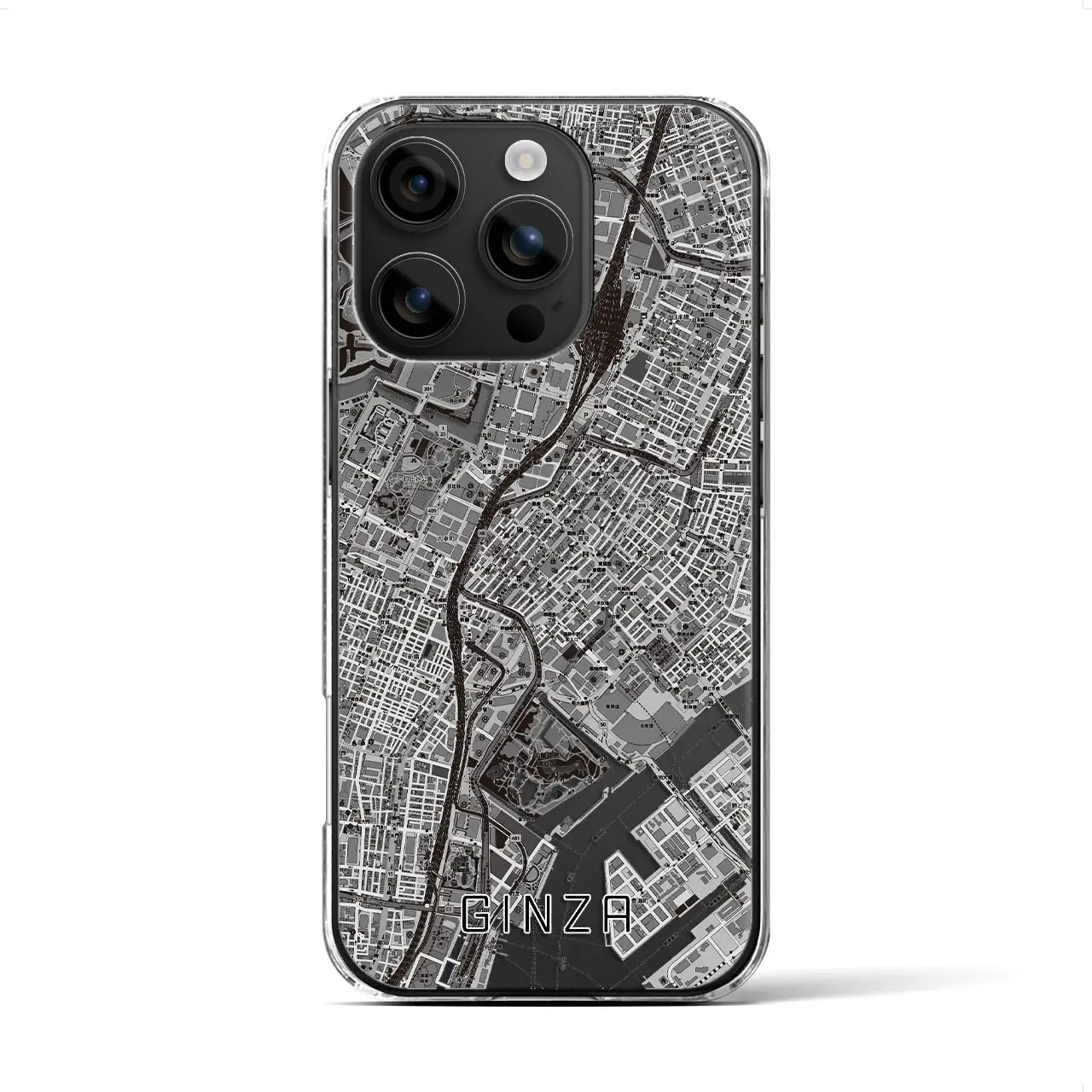 【銀座(東京都)】地図柄iPhoneケース(クリアタイプ)