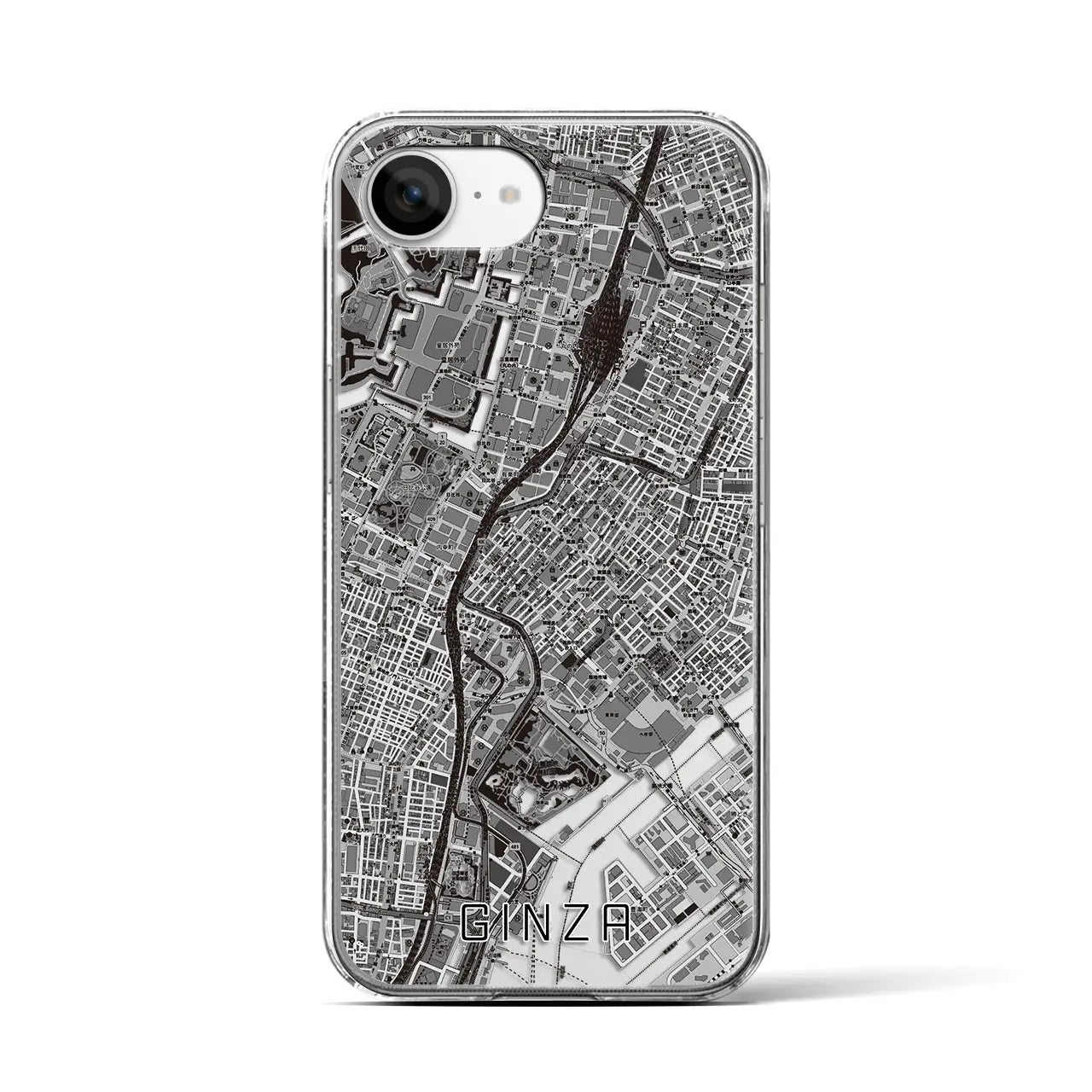 【銀座(東京都)】地図柄iPhoneケース(クリアタイプ)