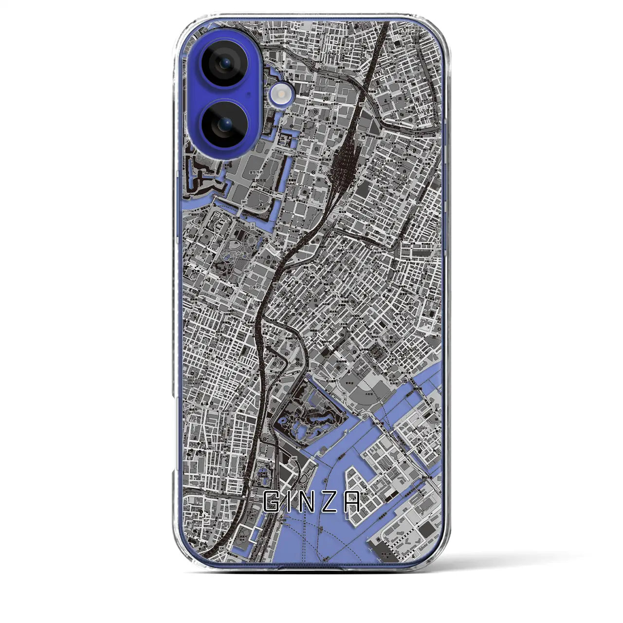 【銀座(東京都)】地図柄iPhoneケース(クリアタイプ)
