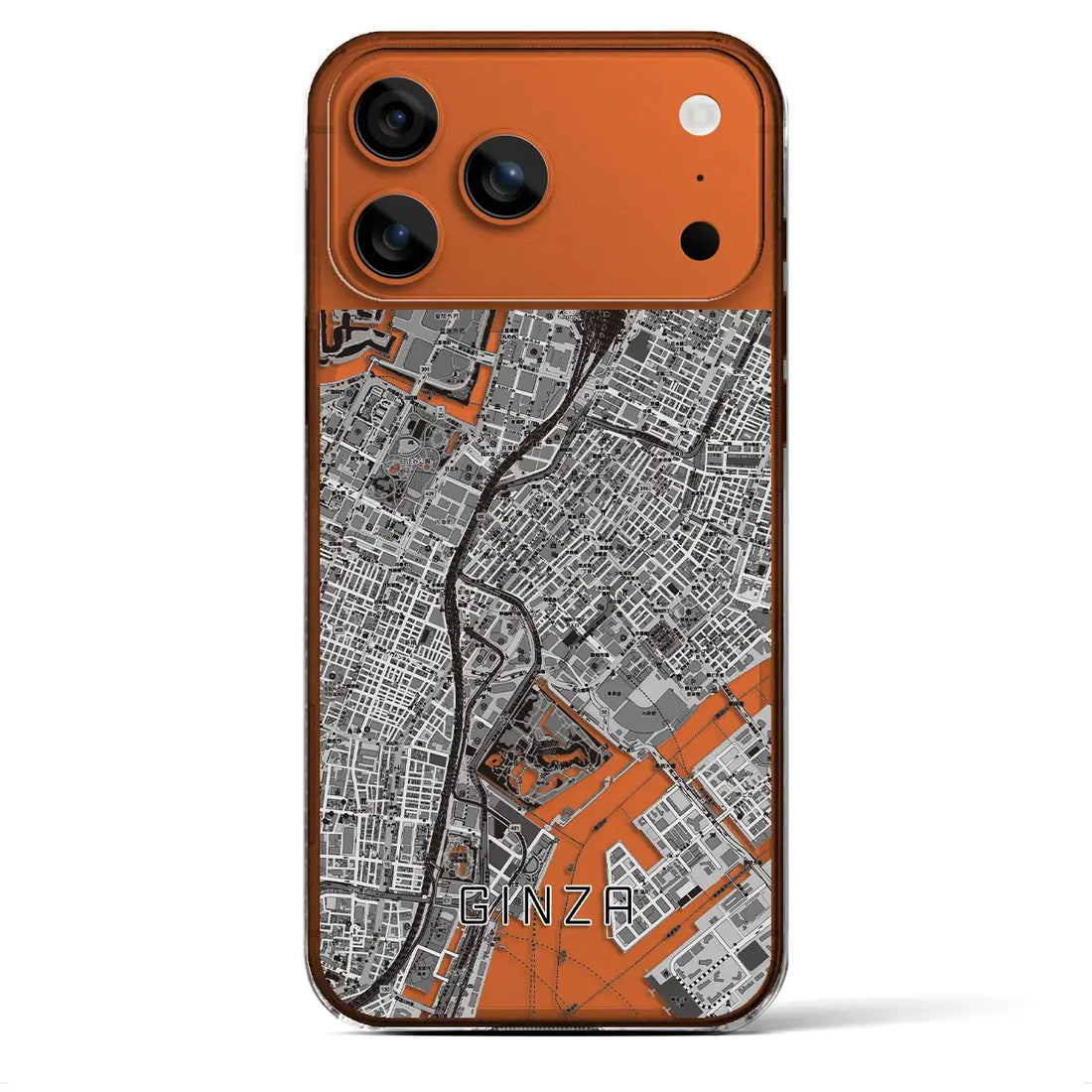 【銀座(東京都)】地図柄iPhoneケース(クリアタイプ)