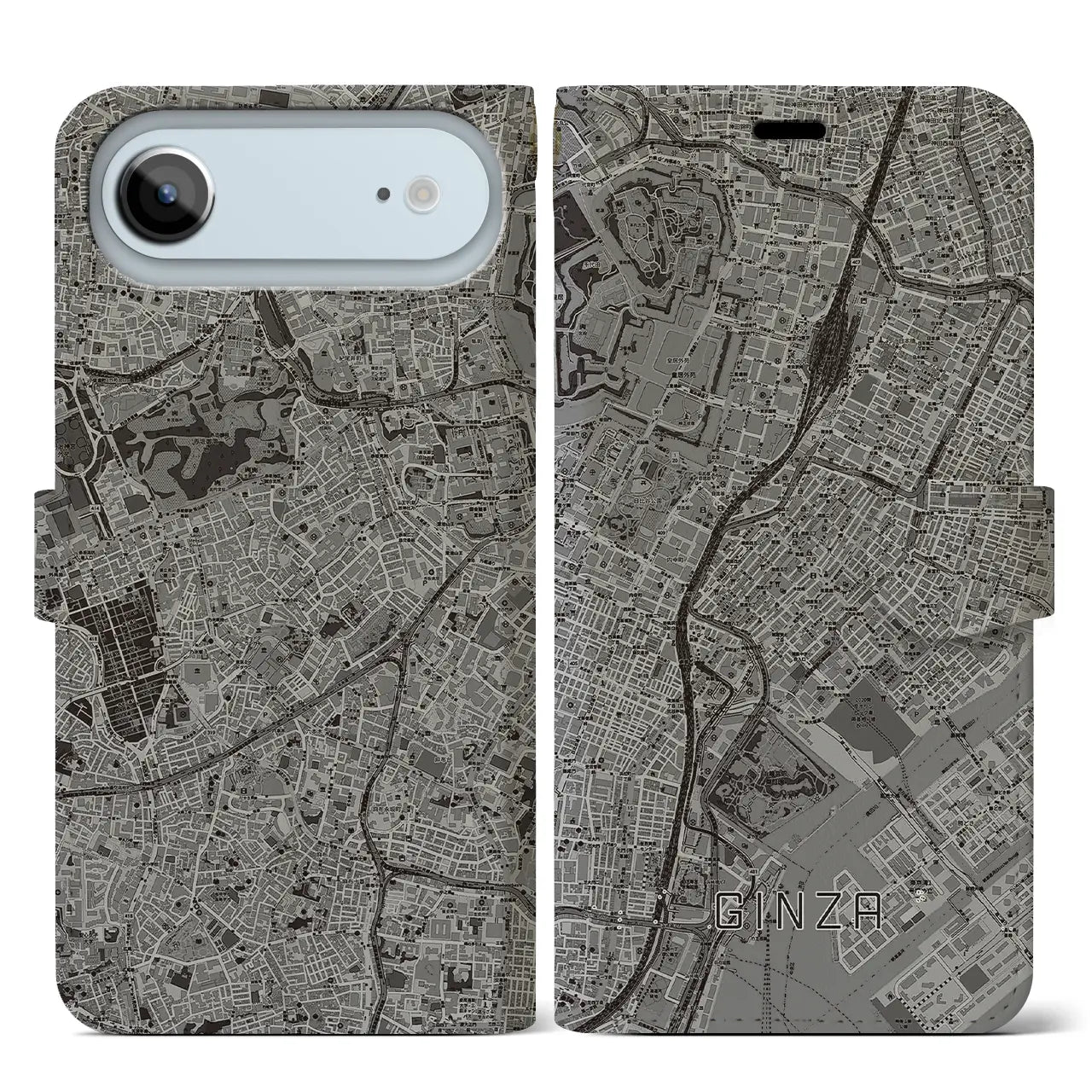 【銀座(東京都)】地図柄iPhoneケース(手帳タイプ)