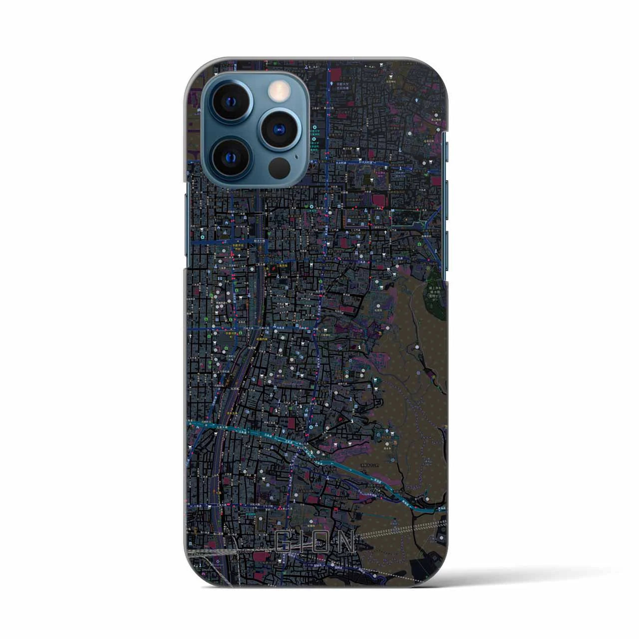 【祇園(京都府)】地図柄iPhoneケース(バックカバータイプ)