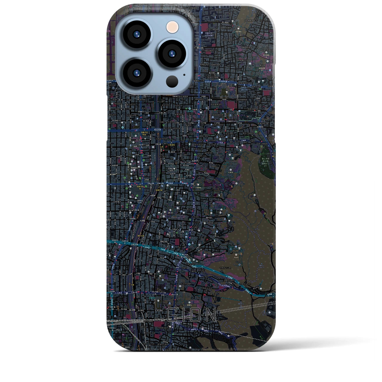 【祇園(京都府)】地図柄iPhoneケース(バックカバータイプ)