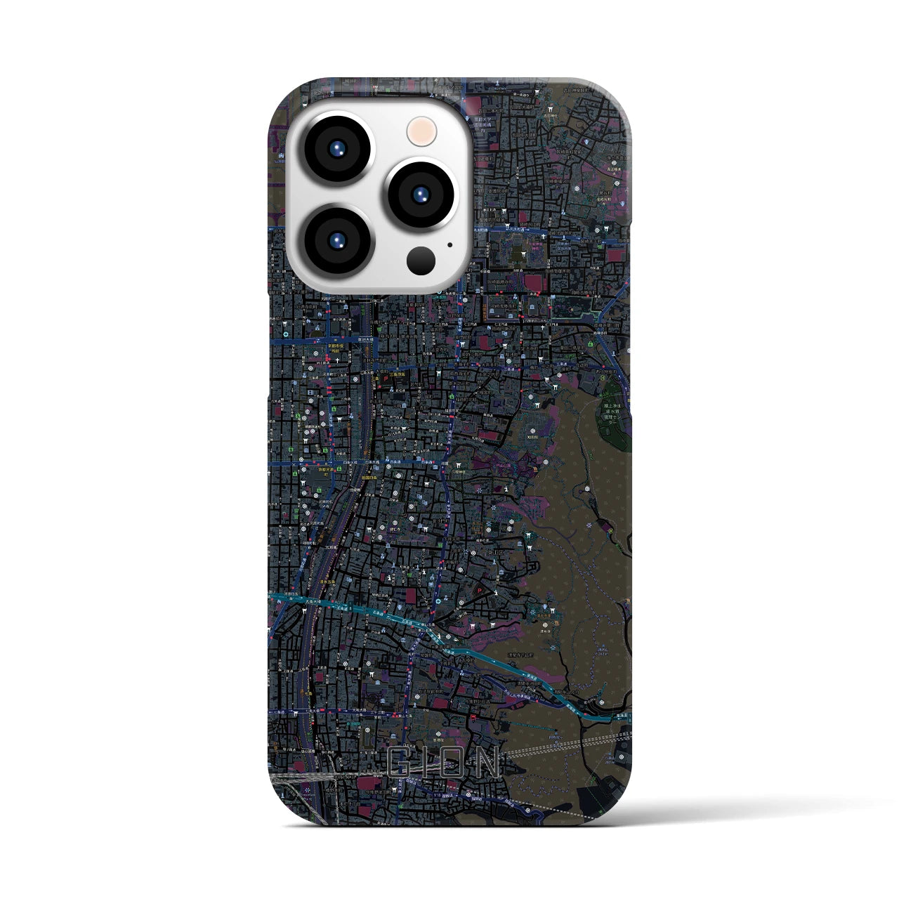 【祇園(京都府)】地図柄iPhoneケース(バックカバータイプ)