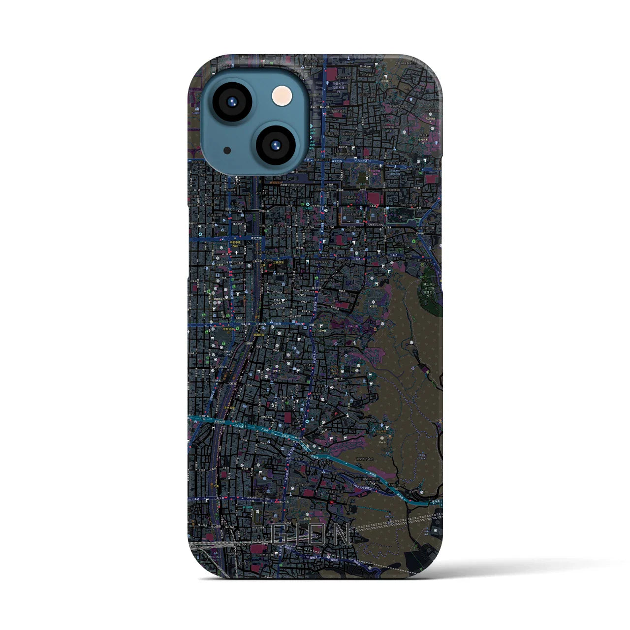 【祇園(京都府)】地図柄iPhoneケース(バックカバータイプ)