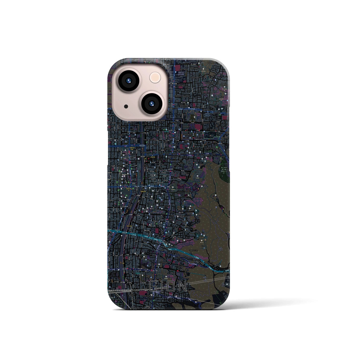 【祇園(京都府)】地図柄iPhoneケース(バックカバータイプ)