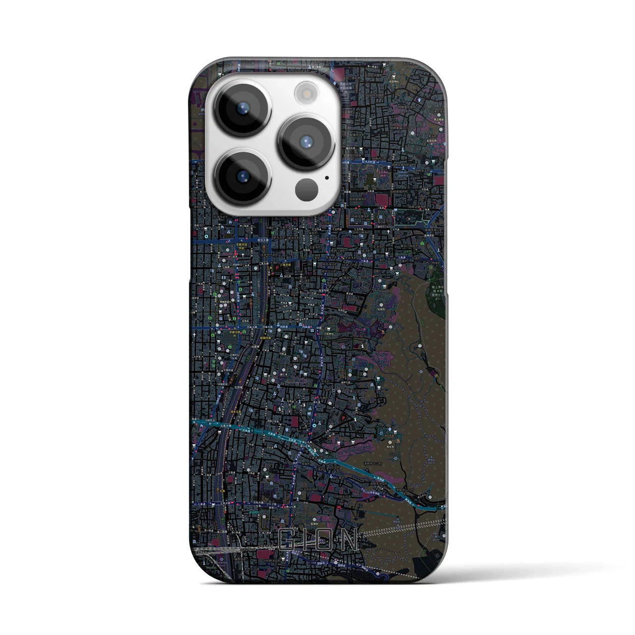【祇園(京都府)】地図柄iPhoneケース(バックカバータイプ)