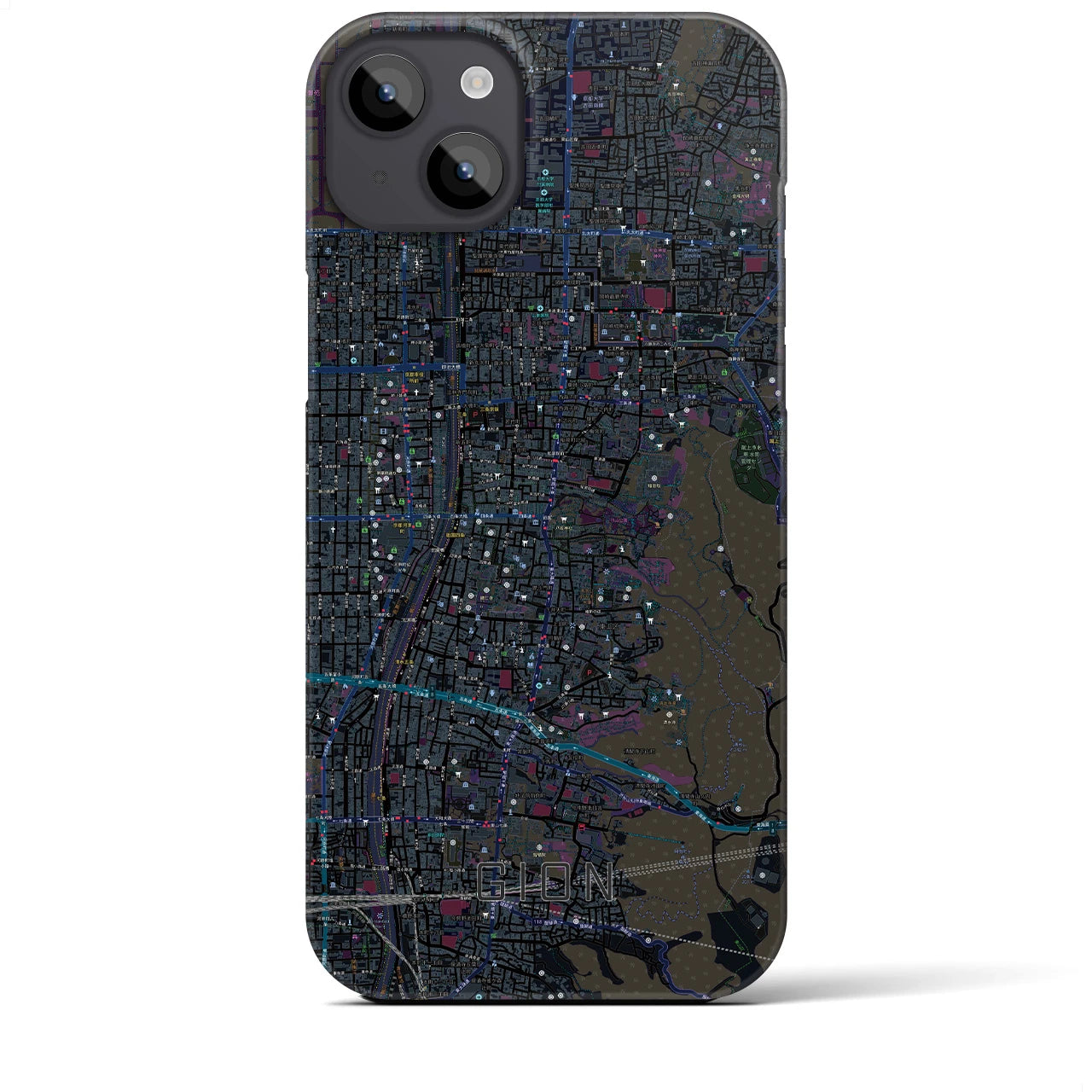 【祇園(京都府)】地図柄iPhoneケース(バックカバータイプ)