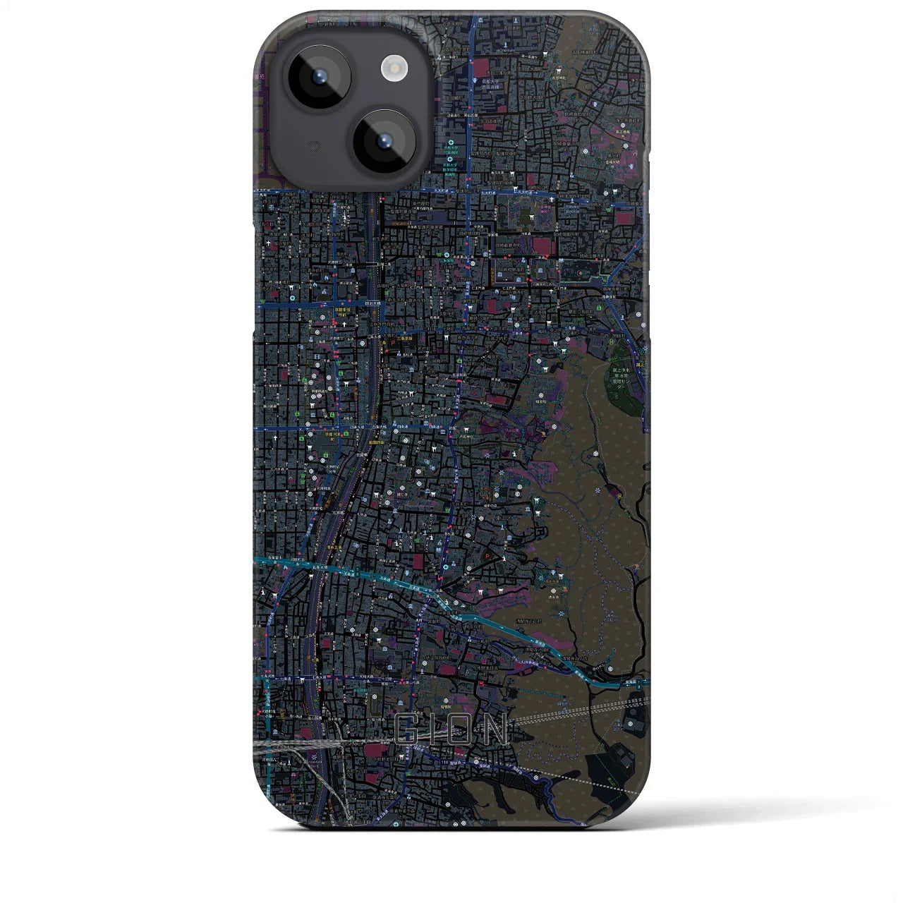 【祇園(京都府)】地図柄iPhoneケース(バックカバータイプ)