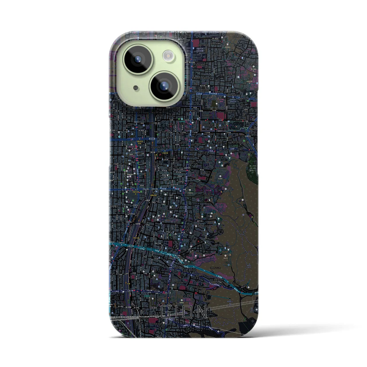 【祇園(京都府)】地図柄iPhoneケース(バックカバータイプ)