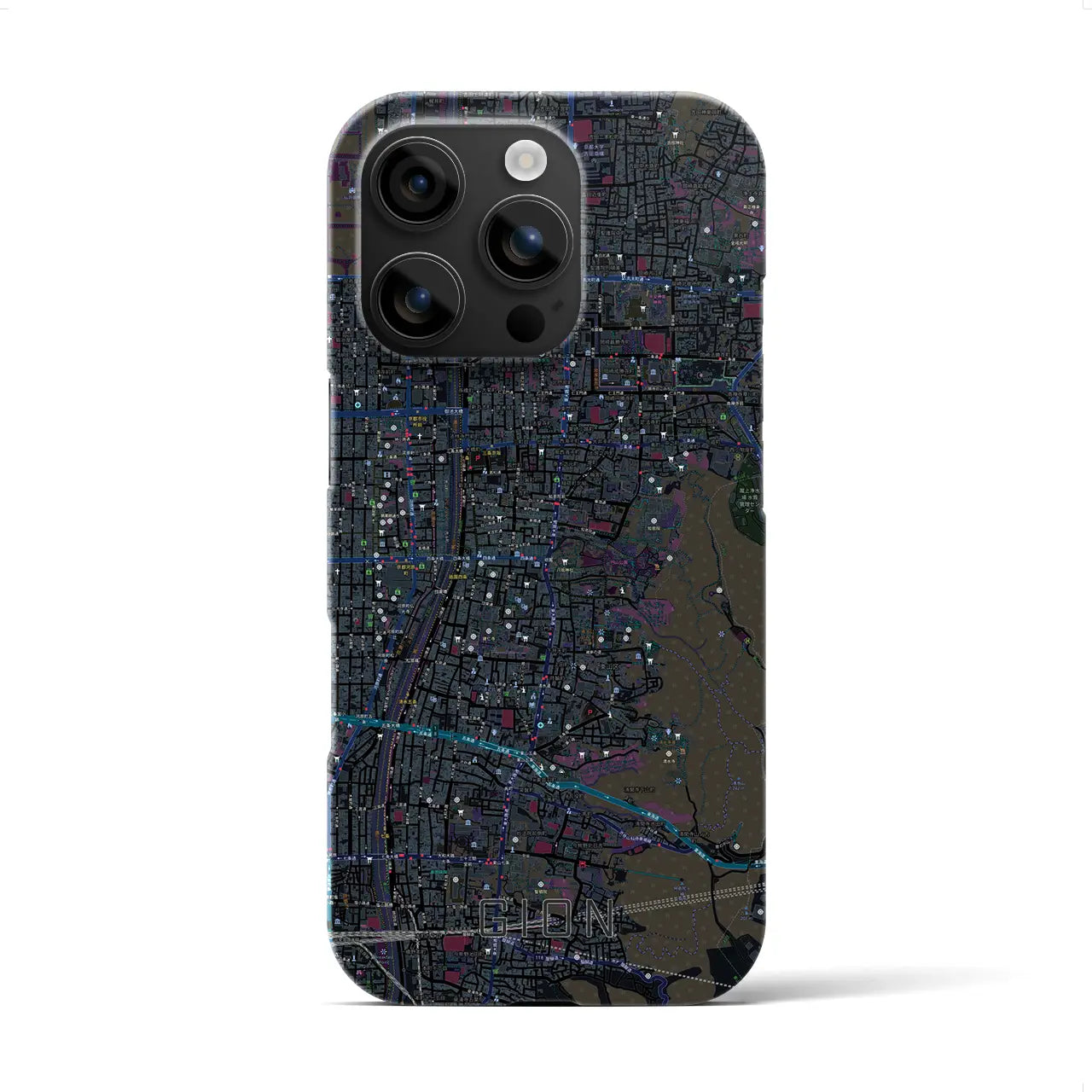 【祇園(京都府)】地図柄iPhoneケース(バックカバータイプ)