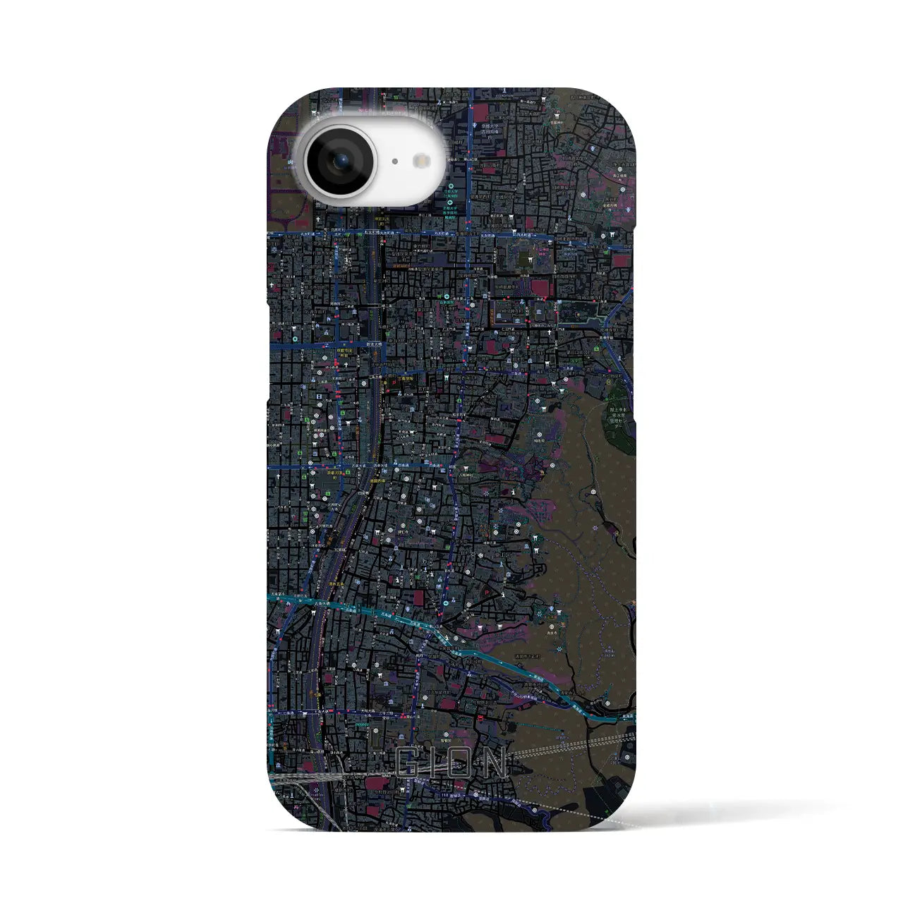 【祇園(京都府)】地図柄iPhoneケース(バックカバータイプ)